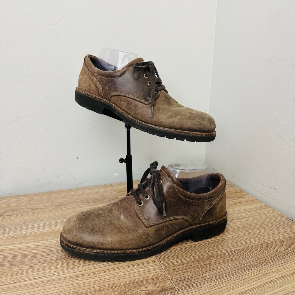 Ecco Jamestown Hydromax Tan Leather Oxford Shoes Men’s Size 9